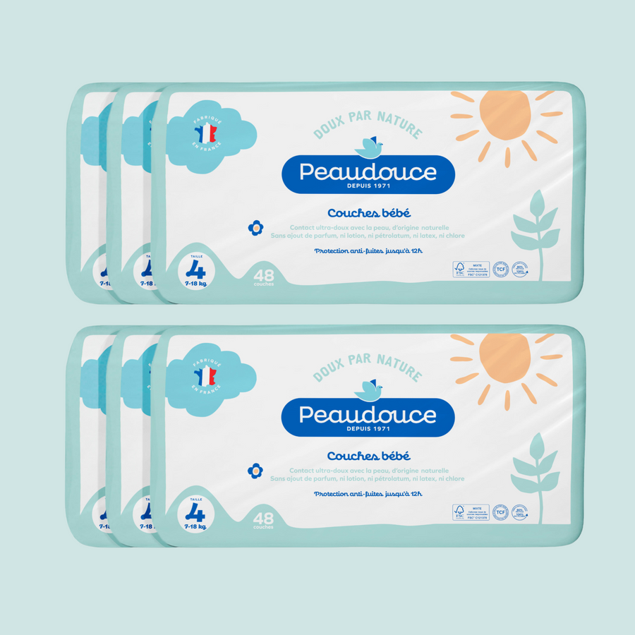 Lot de 6 maxi packs de couches T4 (7-18 kg) 288 couches